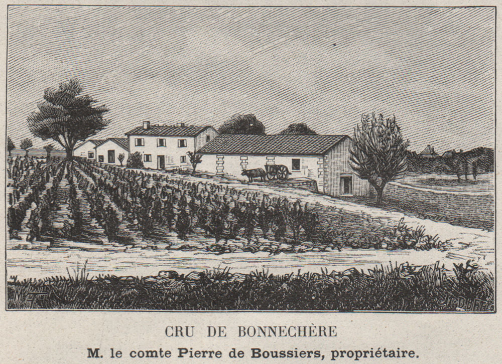 SAINT-ÉMILIONNAIS. SAINT-GENÈS. Cru de Bonnechère. Boussiers. SMALL 1908 print